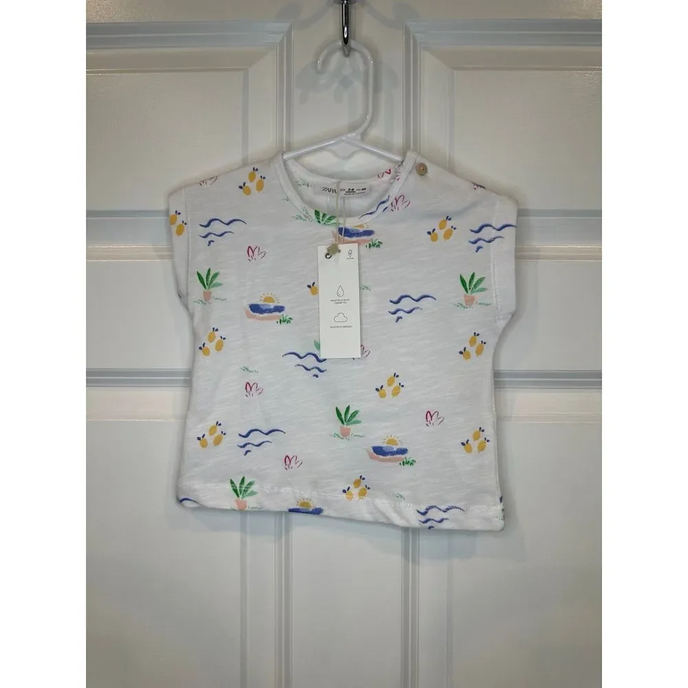 Zara Short Sleeve Shirt‎ Size 3-6 Months NWT